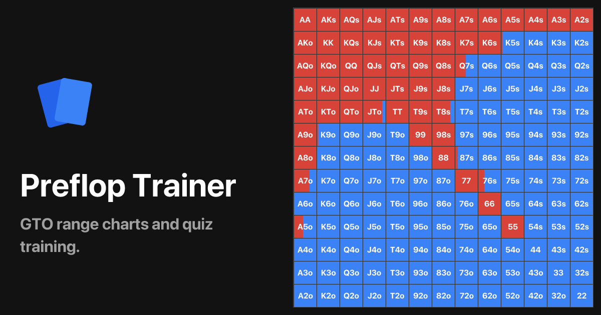 Preflop poker range chart preview